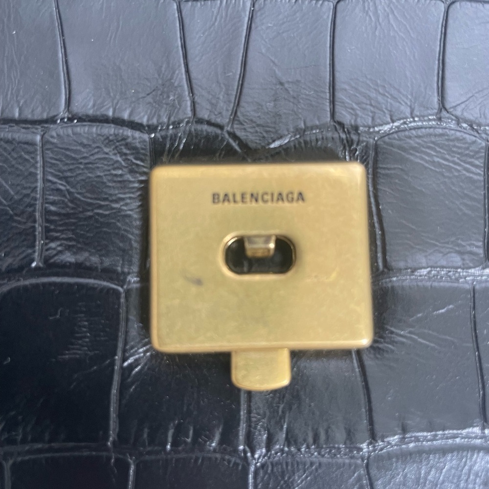 Balenciaga Gossip Small Croc Embossed Leather Shoulder Bag - Picture 9 of 16